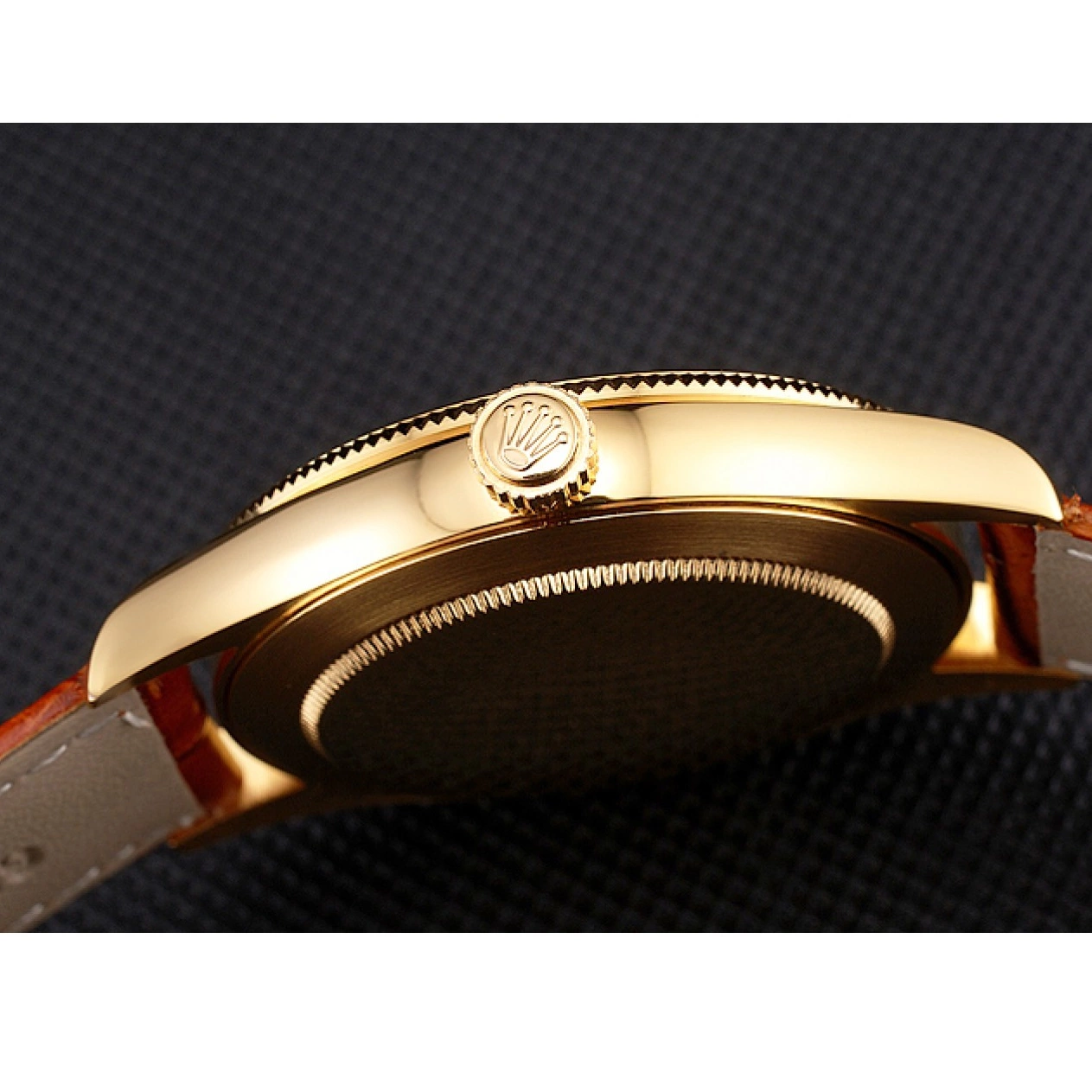 Good Copy Rolex Watches Light Brown Case Leather Dial Swiss Gold Gold Rolex Datejust Strap 0613
